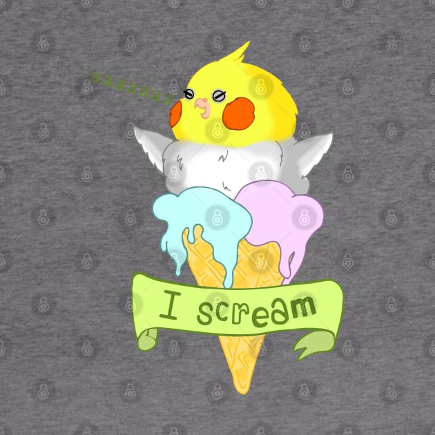 kawaii ice cream cockatiel by FandomizedRose